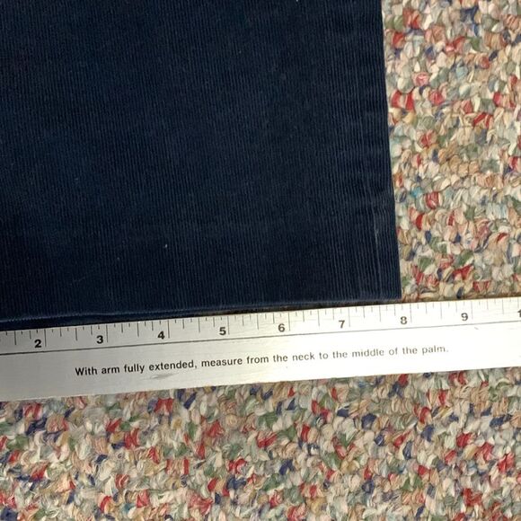 Lauren Ralph Lauren Navy Fine Wale Flat Front Straight Left Pants Size 38 X 32 - Picture 13 of 13